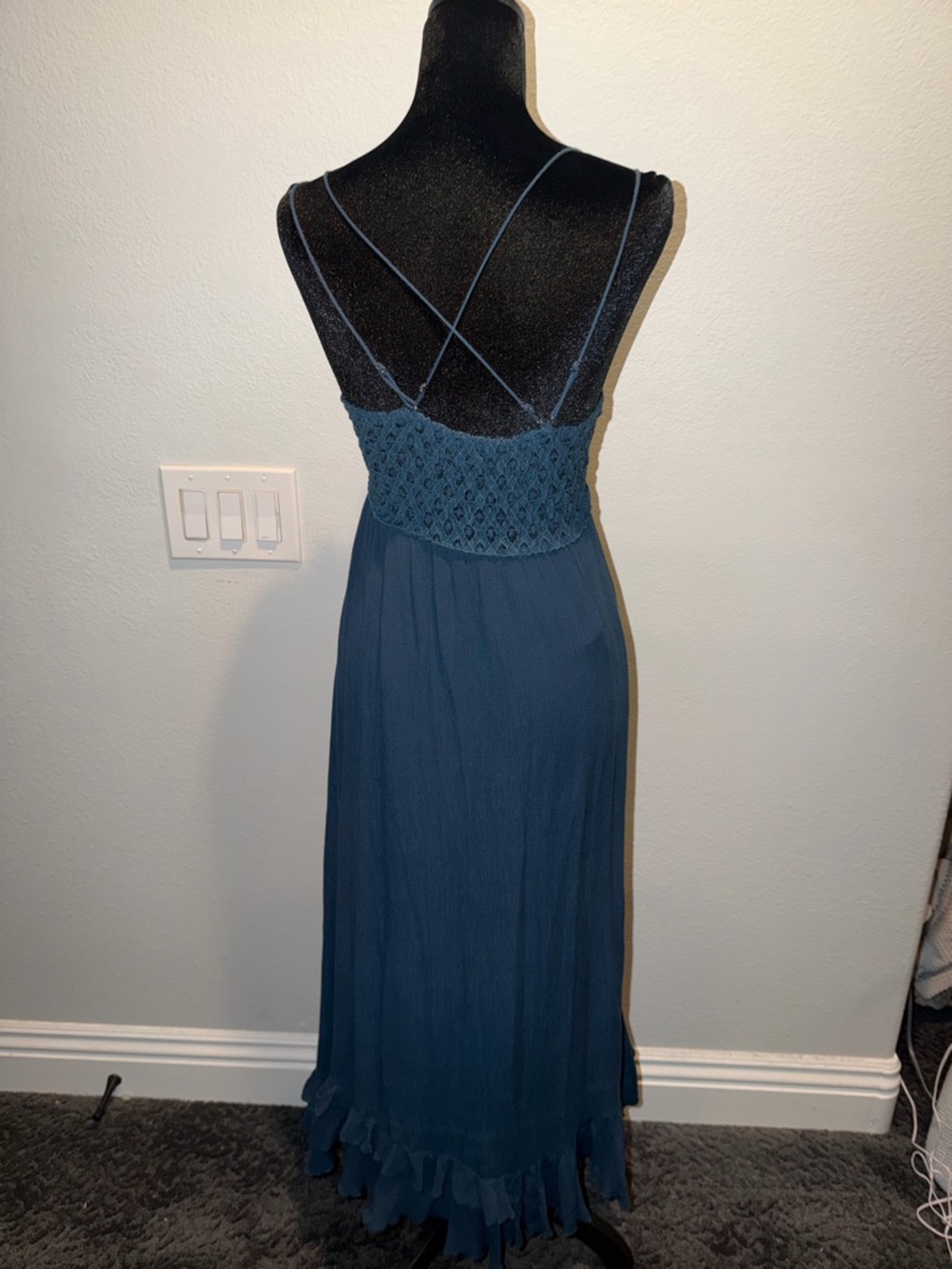Free People Teal Lace Bodice Maxi Dress - Picture 5 of 5